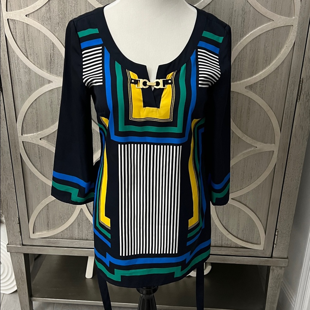 Cache Geometric Patterned Tunic With Belt - image 5